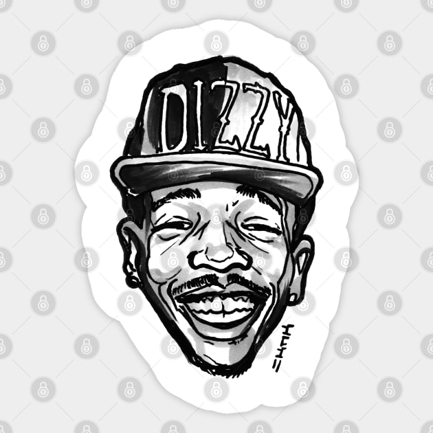 Dizzy Rapper Sticker by sketchnkustom